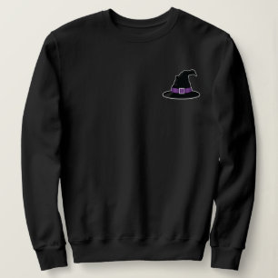 Sudadera Ilustracion Gorra de bruja con Halloween morado