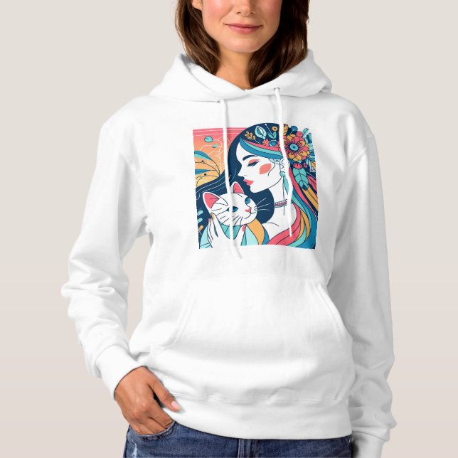 Sudadera Ilustracion gráfico de Cat Lady (Anverso)