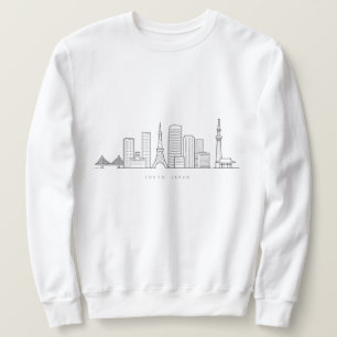 Sudadera Ilustración minimalista del horizonte de Tokio