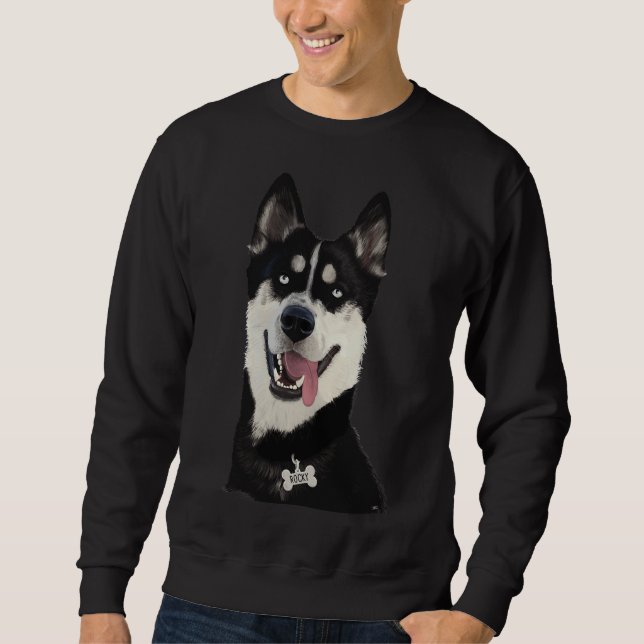 Sudadera Ilustracion original del perro Husky siberiano (Anverso)