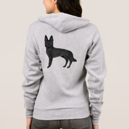 Sudadera Ilustracion permanente de perro pastor alemán negr