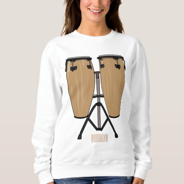 Sudadera Ilustracion personalizado Bongo drum (Anverso)