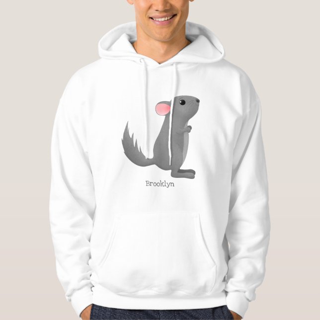 Sudadera Ilustracion personalizado chinchilla gris suave (Anverso)
