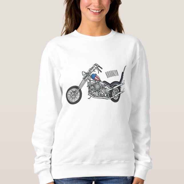 Sudadera Ilustracion personalizado Chopper Motorcycle 1950 (Anverso)