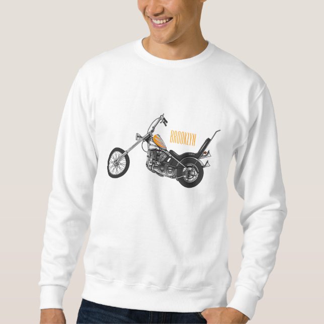 Sudadera Ilustracion personalizado Chopper Motorcycle 1950 (Anverso)