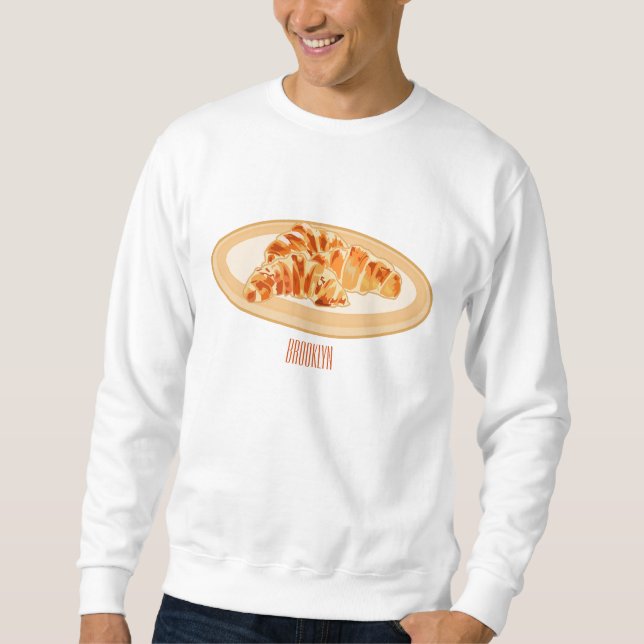Sudadera Ilustracion personalizado croissant (Anverso)