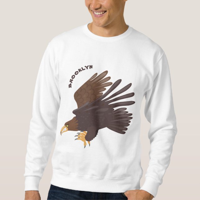 Sudadera Ilustracion personalizado de águila dorada diverti (Anverso)