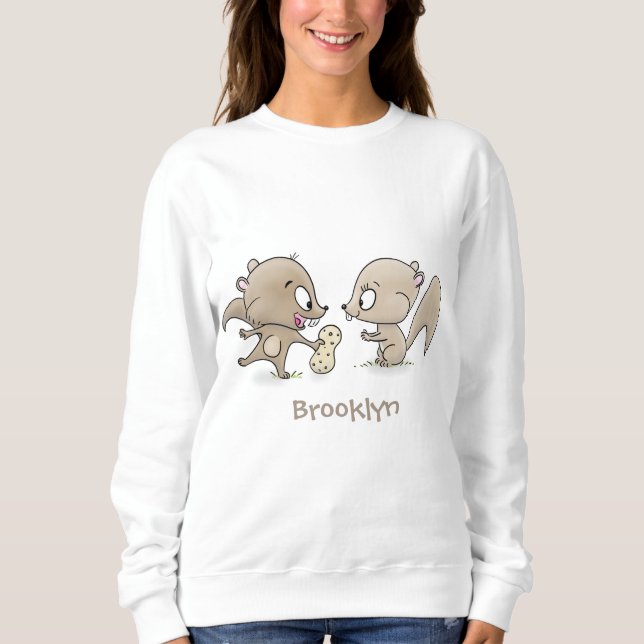 Sudadera Ilustracion personalizado de ardillas graciosas (Anverso)