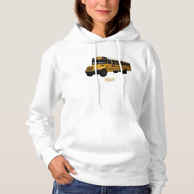 Sudadera Ilustracion personalizado de autobús escolar (Anverso)