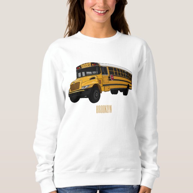 Sudadera Ilustracion personalizado de autobús escolar (Anverso)