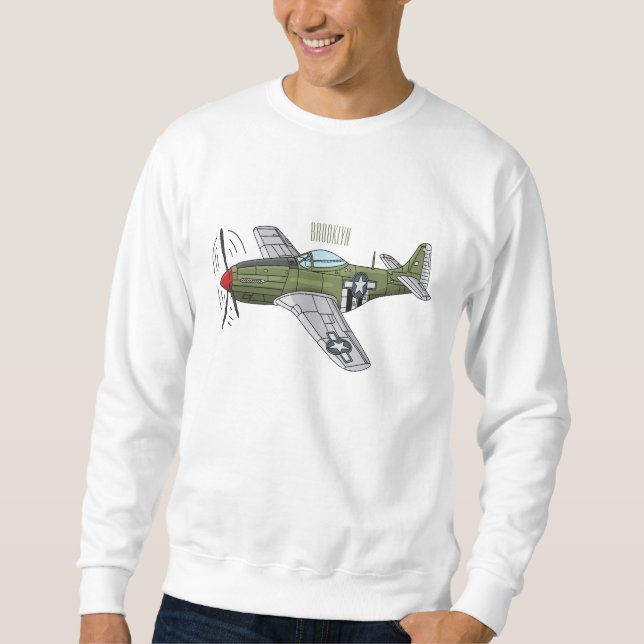 Sudadera Ilustracion personalizado de avión militar (Anverso)