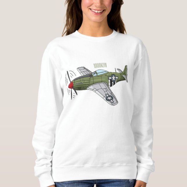 Sudadera Ilustracion personalizado de avión militar (Anverso)