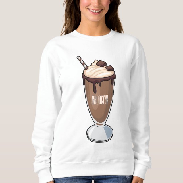 Sudadera Ilustracion personalizado de batido de chocolate (Anverso)