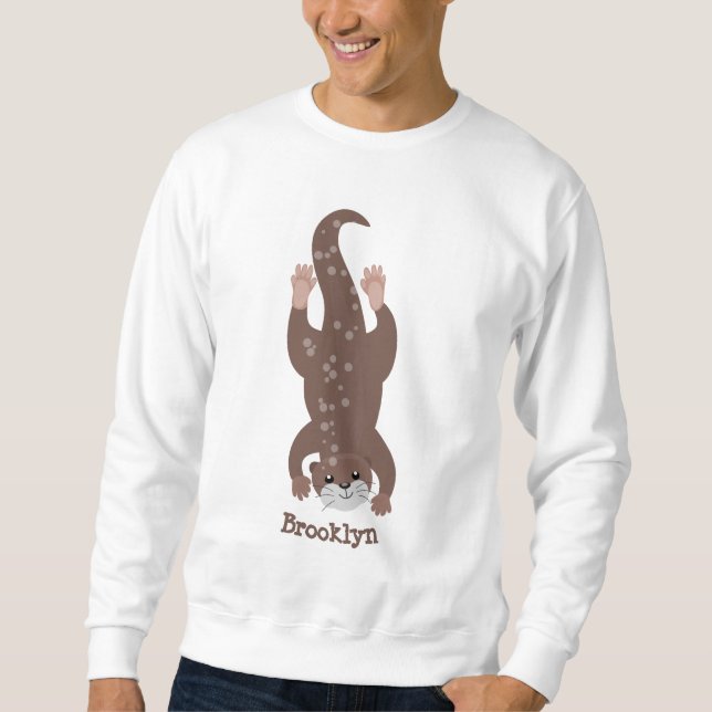 Sudadera Ilustracion personalizado de buceo con nutria (Anverso)