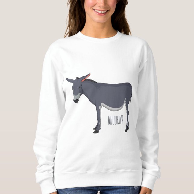 Sudadera Ilustracion personalizado de burro (Anverso)