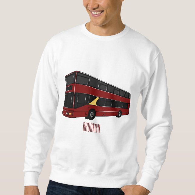 Sudadera Ilustracion personalizado de bus de dos pisos (Anverso)