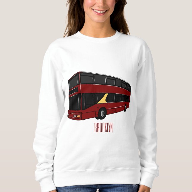 Sudadera Ilustracion personalizado de bus de dos pisos (Anverso)