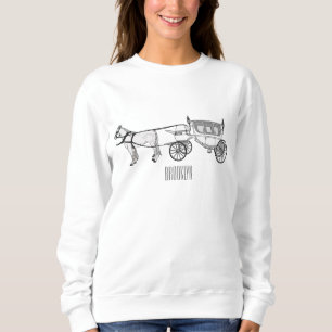 Sudadera ilustracion personalizado de caballos y carruajes
