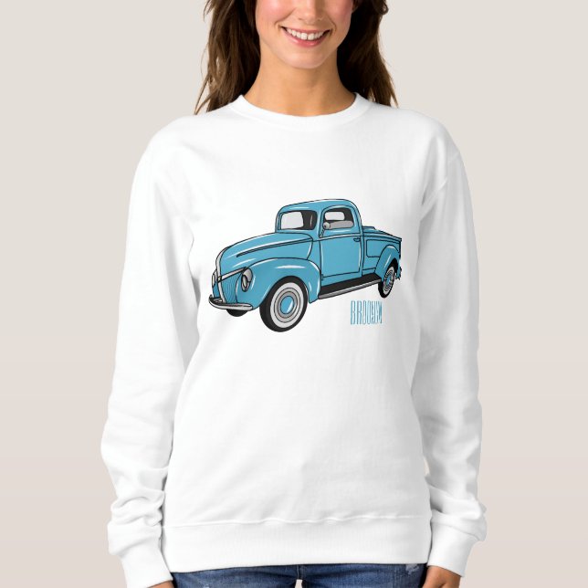 Sudadera Ilustracion personalizado de camioneta clásica (Anverso)