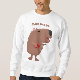 Sudadera Ilustracion personalizado de capybara ukulele cant