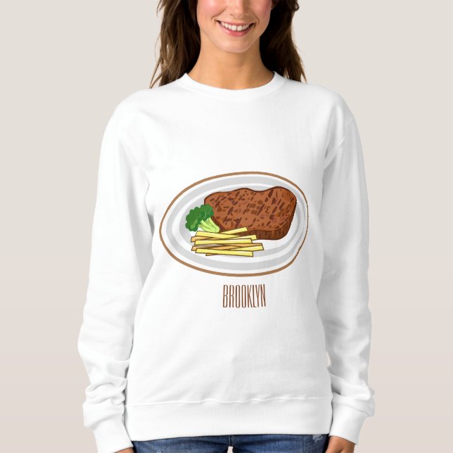 Sudadera Ilustracion personalizado de carne (Anverso)