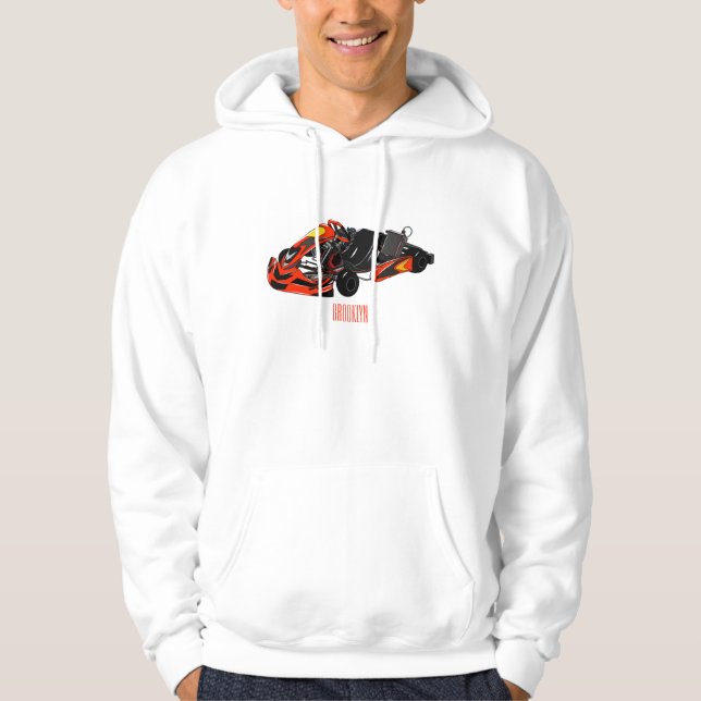 Sudadera Ilustracion personalizado de carreras de Kart (Anverso)
