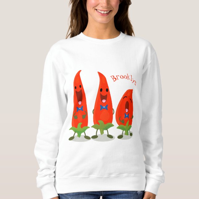 Sudadera Ilustracion personalizado de chiles cantantes (Anverso)
