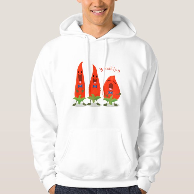 Sudadera Ilustracion personalizado de chiles cantantes (Anverso)