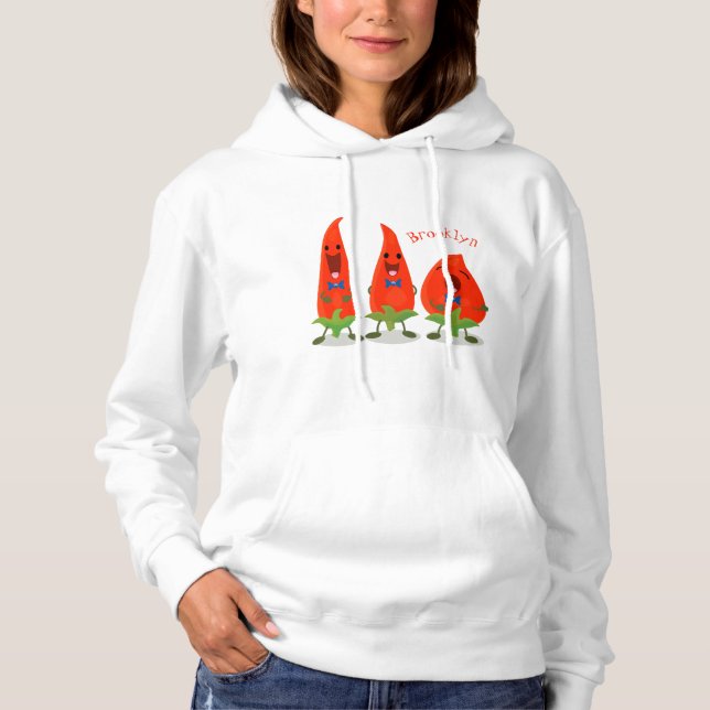 Sudadera Ilustracion personalizado de chiles cantantes (Anverso)