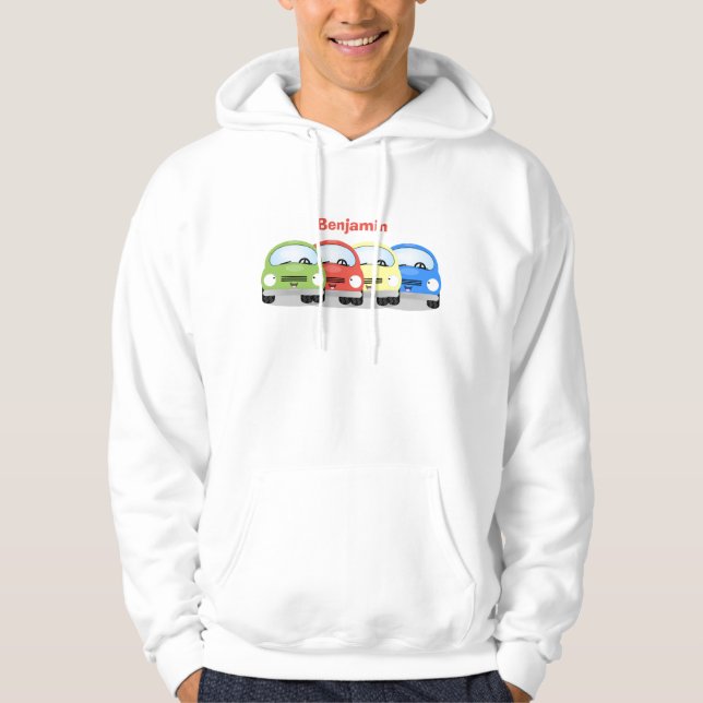 Sudadera Ilustracion personalizado de coches Cute kawaii (Anverso)