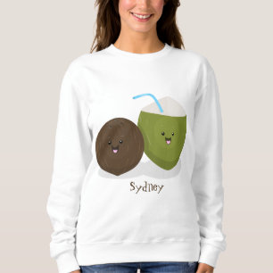 Sudadera Ilustracion personalizado de cocos kawaii alegres