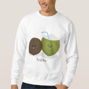 Sudadera Ilustracion personalizado de cocos kawaii alegres