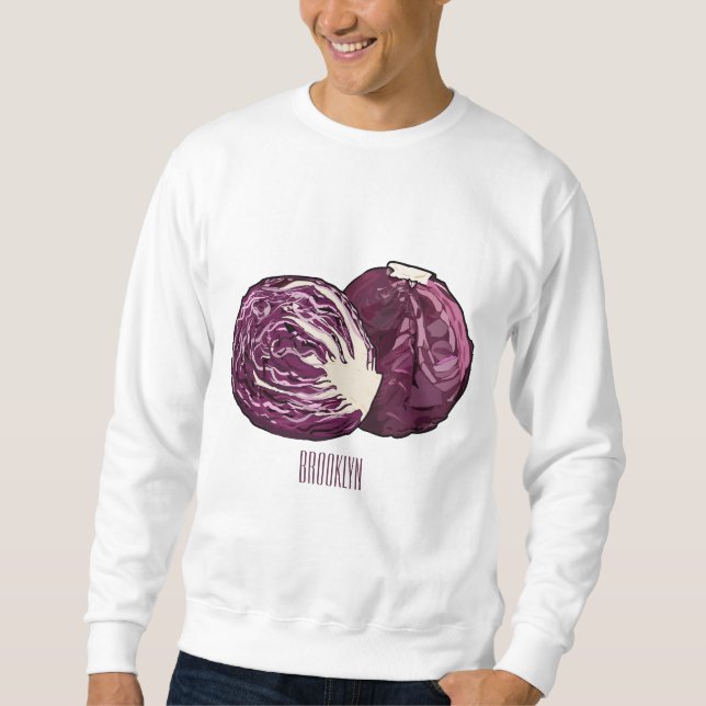 Sudadera Ilustracion personalizado de col roja (Anverso)