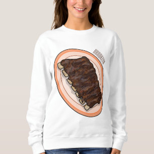 Sudadera Ilustracion personalizado de costillas cortas