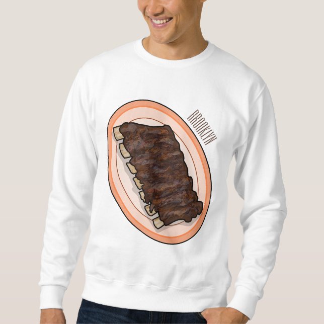 Sudadera Ilustracion personalizado de costillas cortas (Anverso)