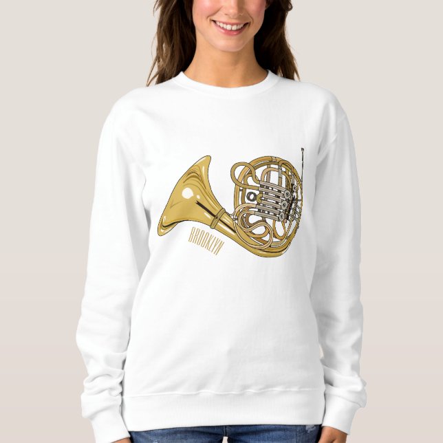 Sudadera Ilustracion personalizado de cuerno francés (Anverso)