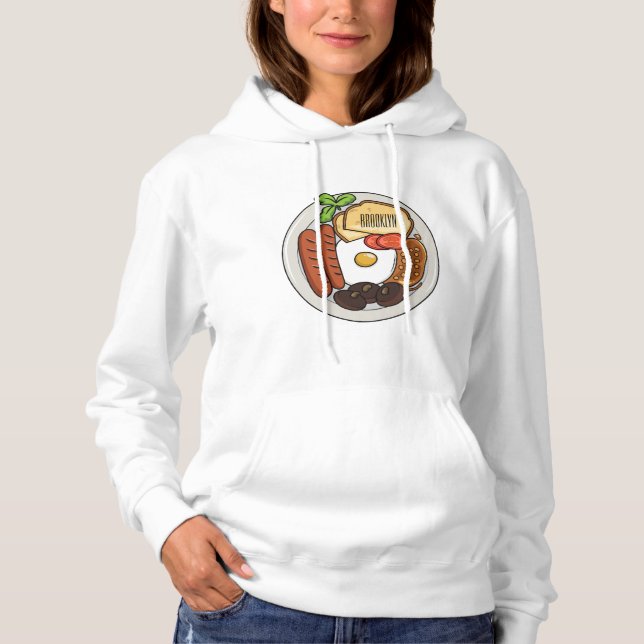 Sudadera Ilustracion personalizado de desayuno inglés (Anverso)
