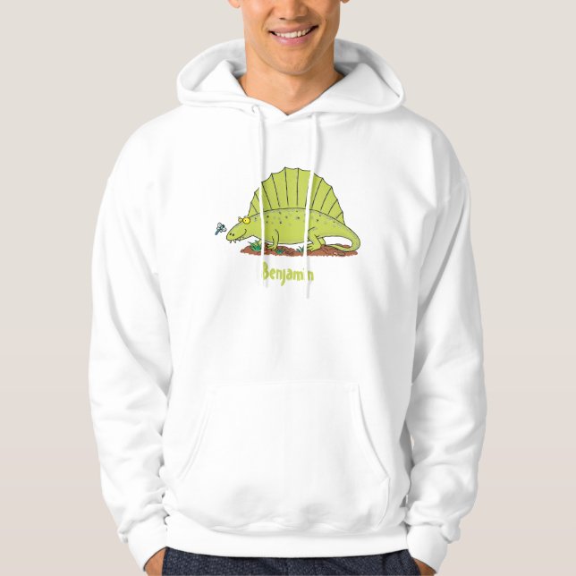 Sudadera Ilustracion personalizado de dimetrodon verde lind (Anverso)