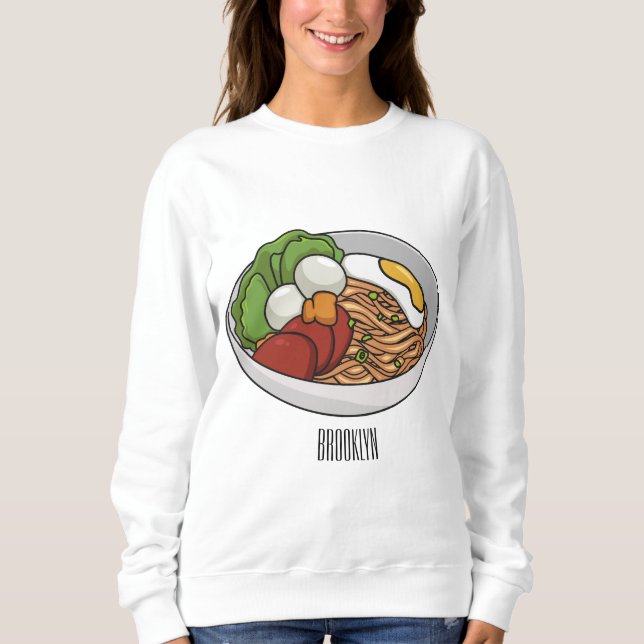 Sudadera Ilustracion personalizado de fideos (Anverso)