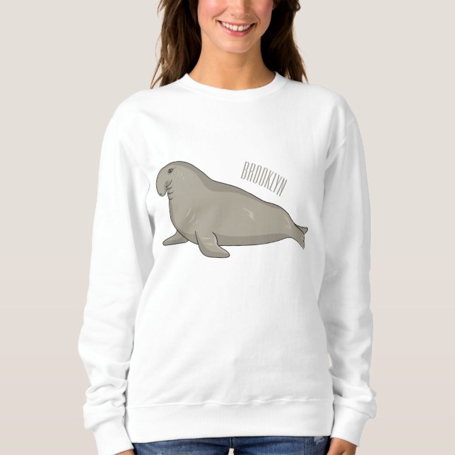 Sudadera Ilustracion personalizado de focas elefantes (Anverso)