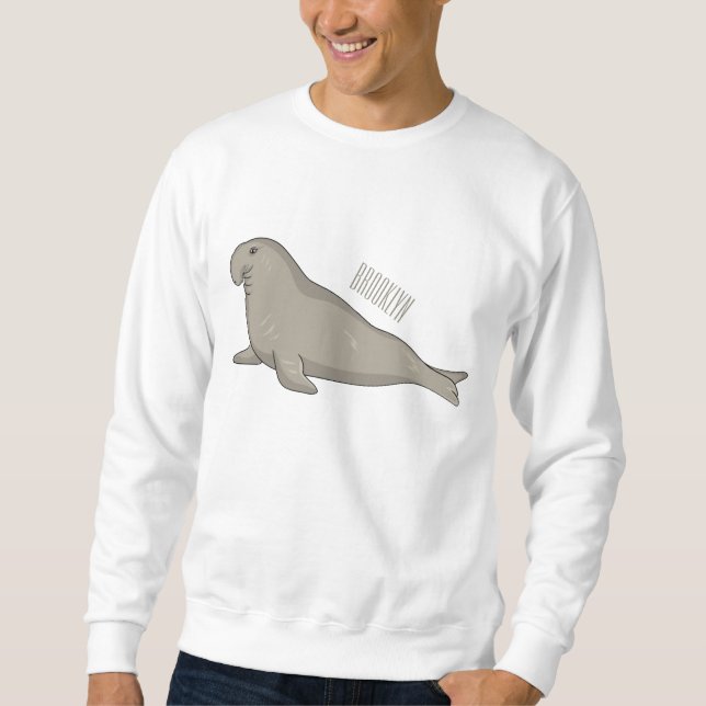 Sudadera Ilustracion personalizado de focas elefantes (Anverso)