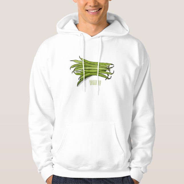 Sudadera Ilustracion personalizado de frijol verde (Anverso)