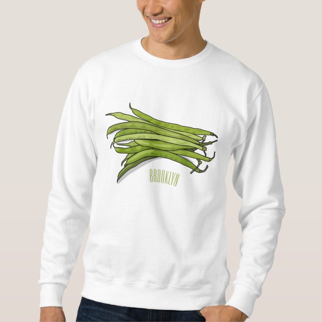 Sudadera Ilustracion personalizado de frijol verde (Anverso)