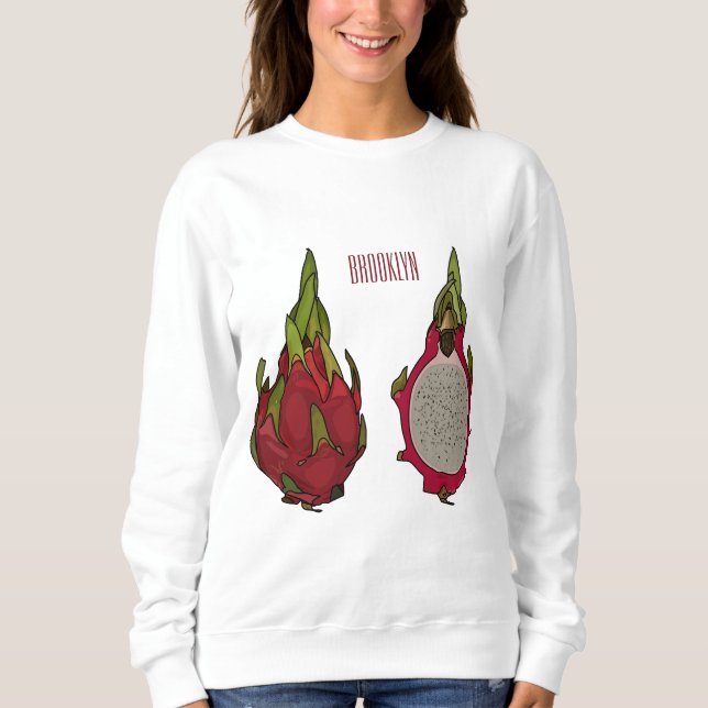 Sudadera Ilustracion personalizado de fruta dragón (Anverso)
