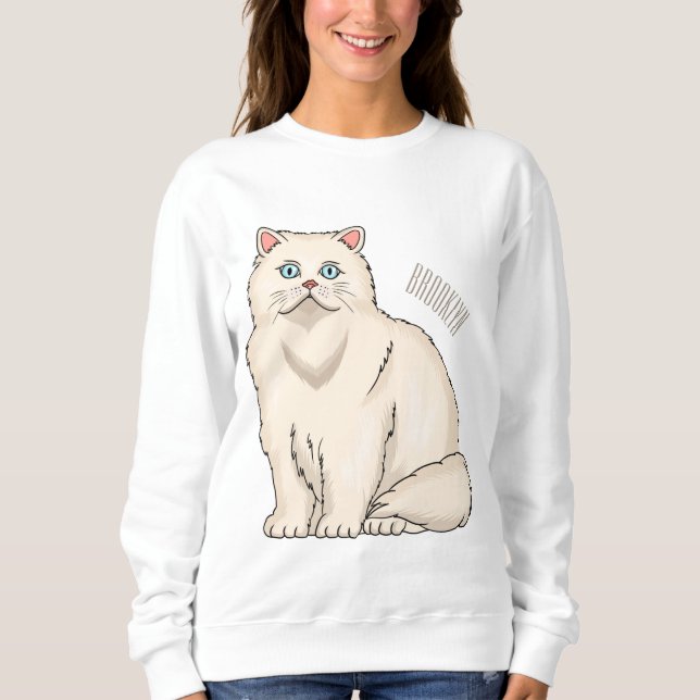 Sudadera Ilustracion personalizado de gato persa (Anverso)