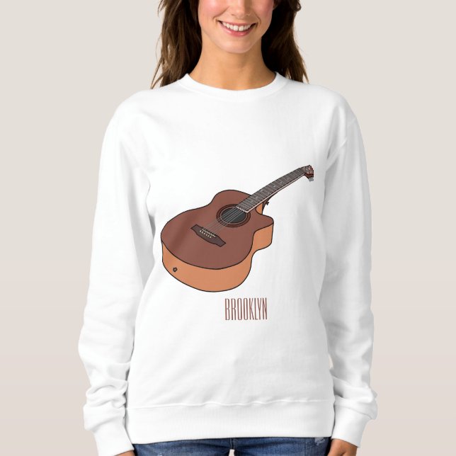 Sudadera Ilustracion personalizado de guitarra acústica (Anverso)