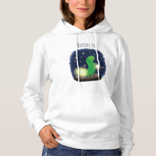 Sudadera Ilustracion personalizado de gusano de brillo verd