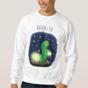 Sudadera Ilustracion personalizado de gusano de brillo verd