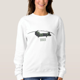 Sudadera Ilustracion personalizado de helicóptero del ejérc