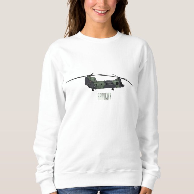 Sudadera Ilustracion personalizado de helicóptero del ejérc (Anverso)